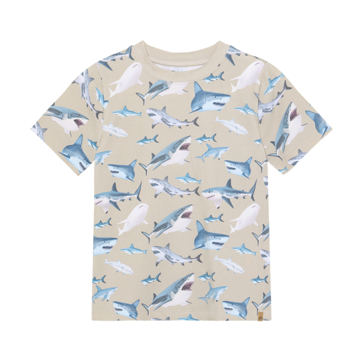 minymo T-shirt khaki à imprimé de requin