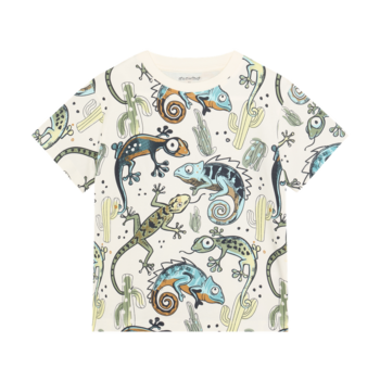 minymo T-shirt crème imprimé de gecko