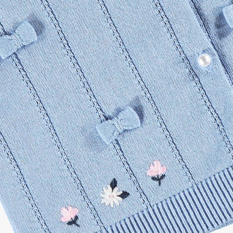 Souris Mini Cardigan bleu en tricot