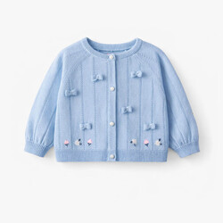Souris Mini Cardigan bleu en tricot
