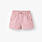 Souris Mini Short rose en denim avec broderies de fleurs