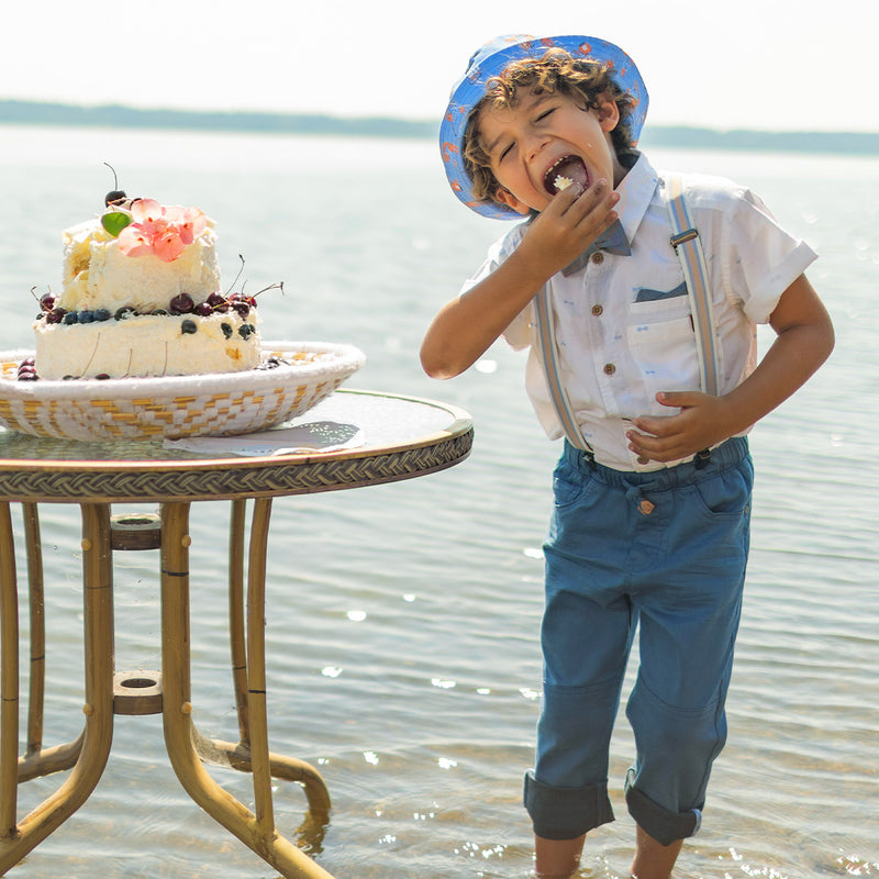 Souris Mini Jean bleu foncé taille élastique