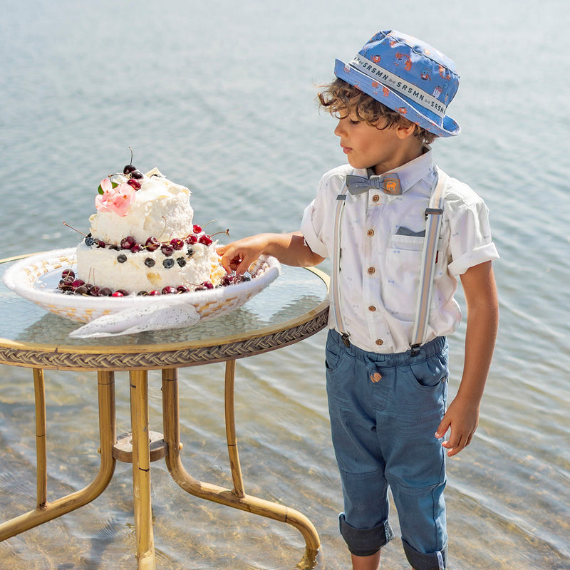 Souris Mini Chemise blanche à motifs