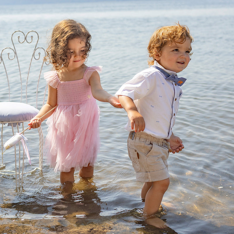 Souris Mini Chemise blanche à motifs