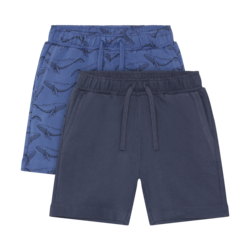 minymo Short en coton ouaté (2-pack) - Blue Whale / Navy