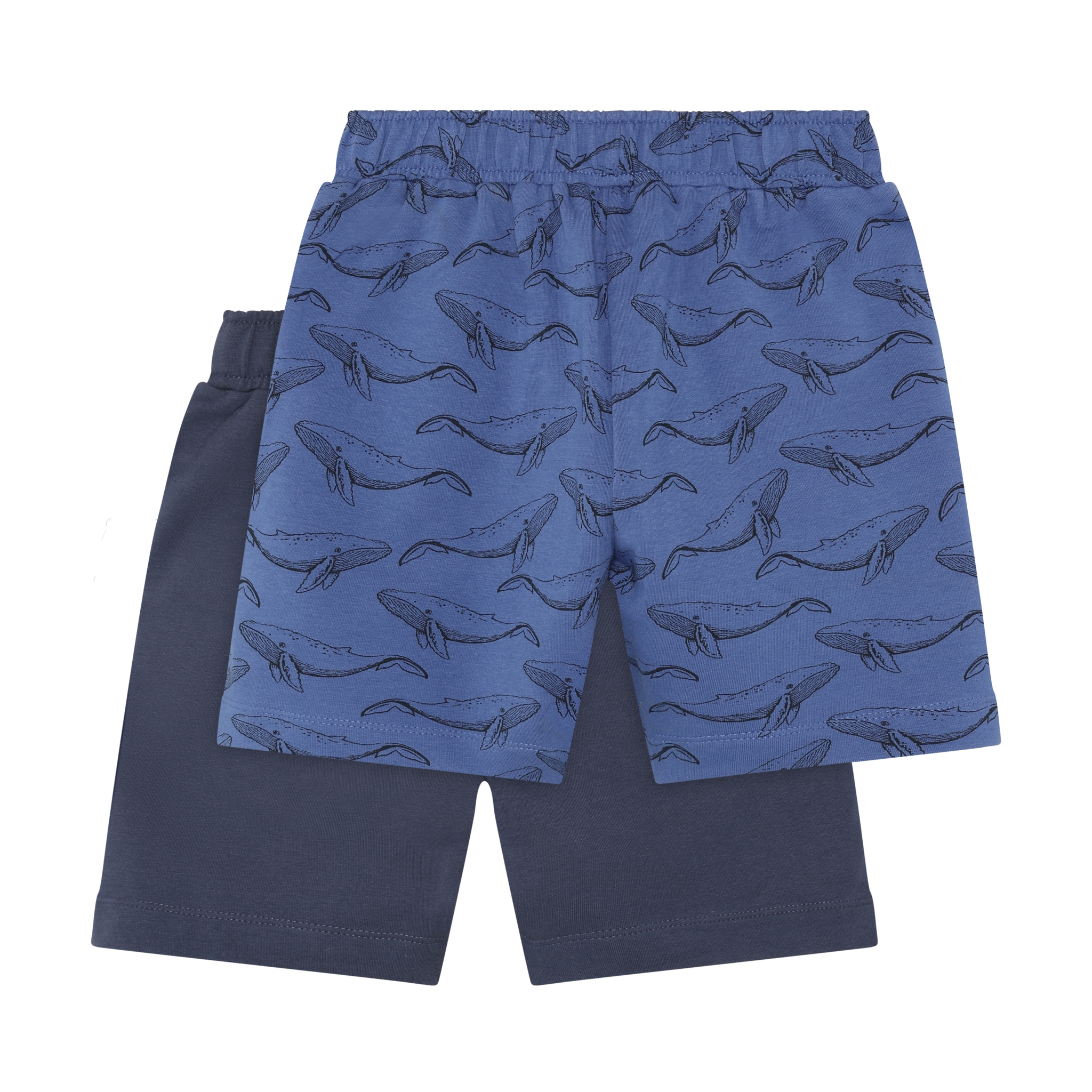 minymo Short en coton ouaté (2-pack) - Blue Whale / Navy
