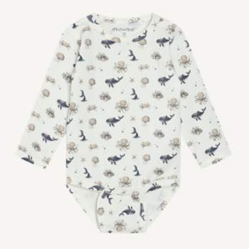 minymo Cache-couche animaux des fonds marins - Navy / Beige