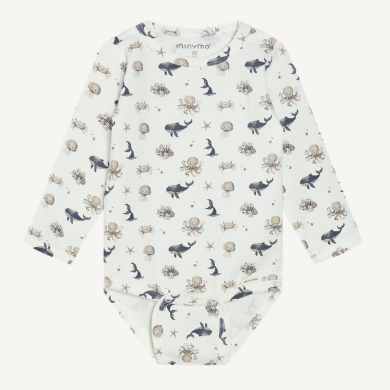 minymo Cache-couche animaux des fonds marins - Navy / Beige