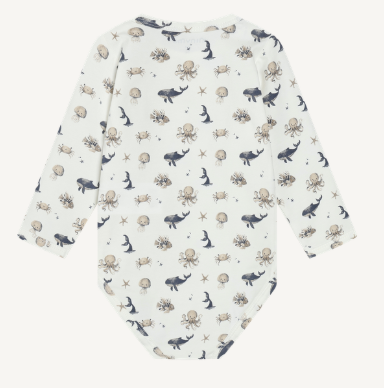 minymo Cache-couche animaux des fonds marins - Navy / Beige