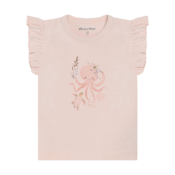 minymo T-shirt imprimé d'animaux marins - Rose