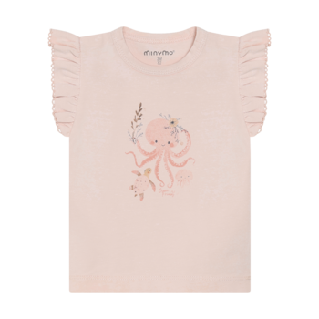 minymo T-shirt imprimé d'animaux marins - Rose
