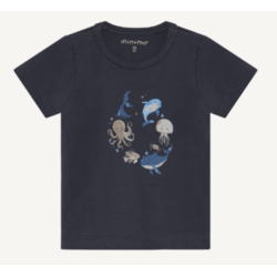 minymo T-shirt imprimé  d'animaux marins - Navy
