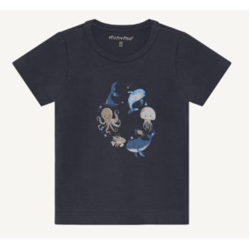 minymo T-shirt imprimé  d'animaux marins - Navy