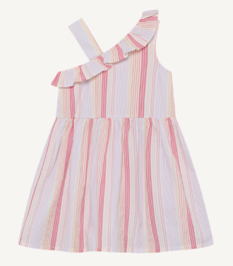 minymo Robe rayés pastel à volants