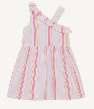 minymo Robe rayés pastel à volants