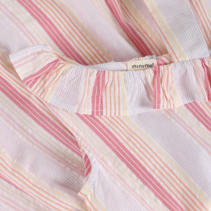 minymo Robe rayés pastel à volants