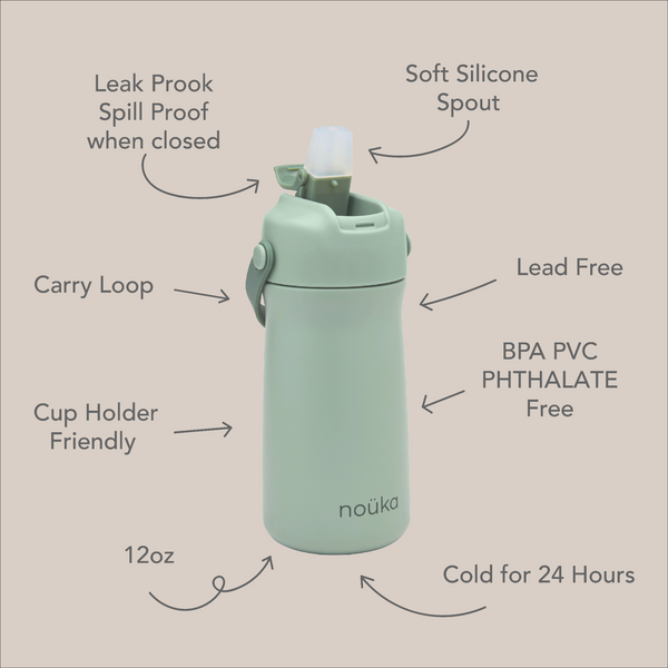 Ñouka Bouteille d'eau isotherme (12oz) - Shifting sand
