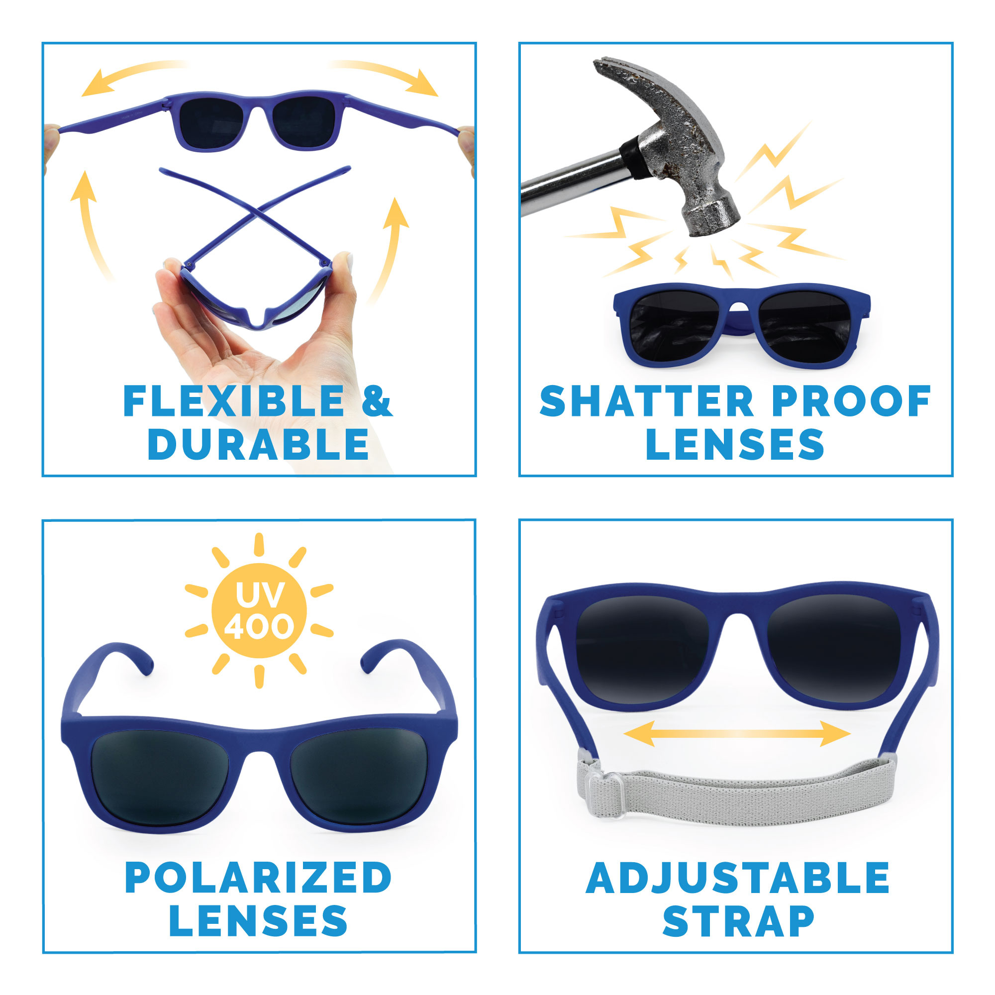 Jan&Jul Lunette de soleil - Navy - M (2-6 ans)