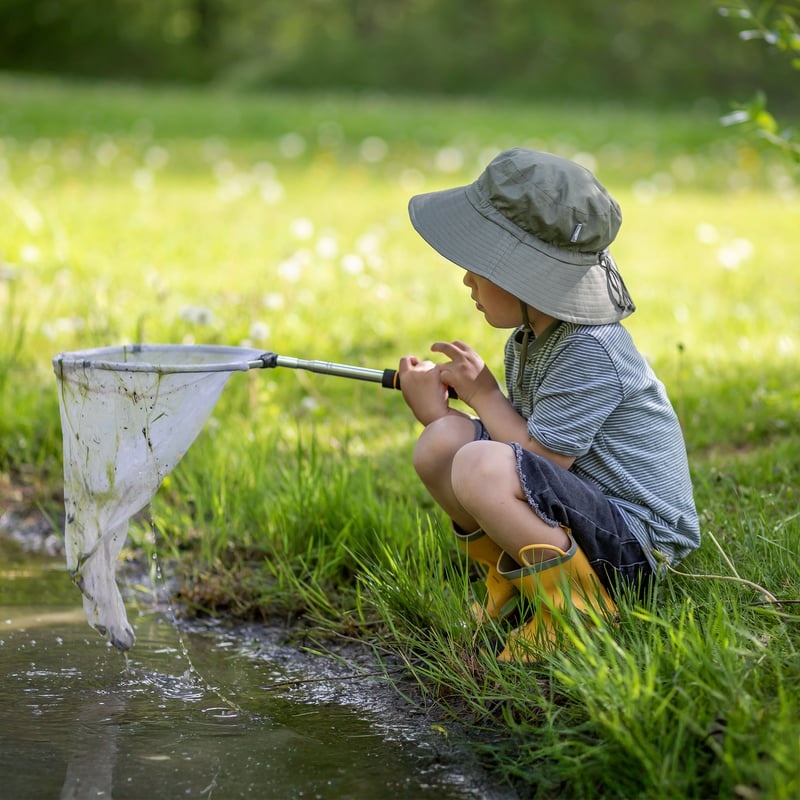 Jan&Jul Chapeau soleil "Bucket" en coton - Army Green