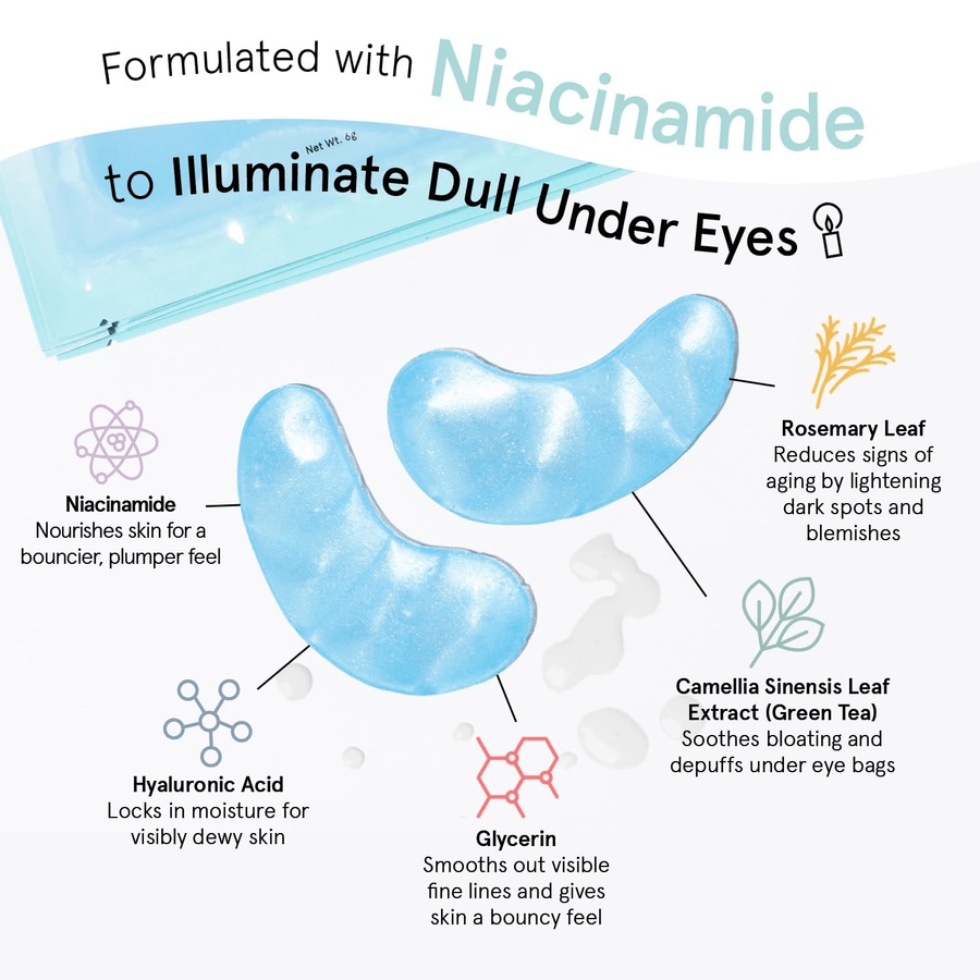 Grace & Stella Masque illuminateur bleu pour les yeux - individuelle