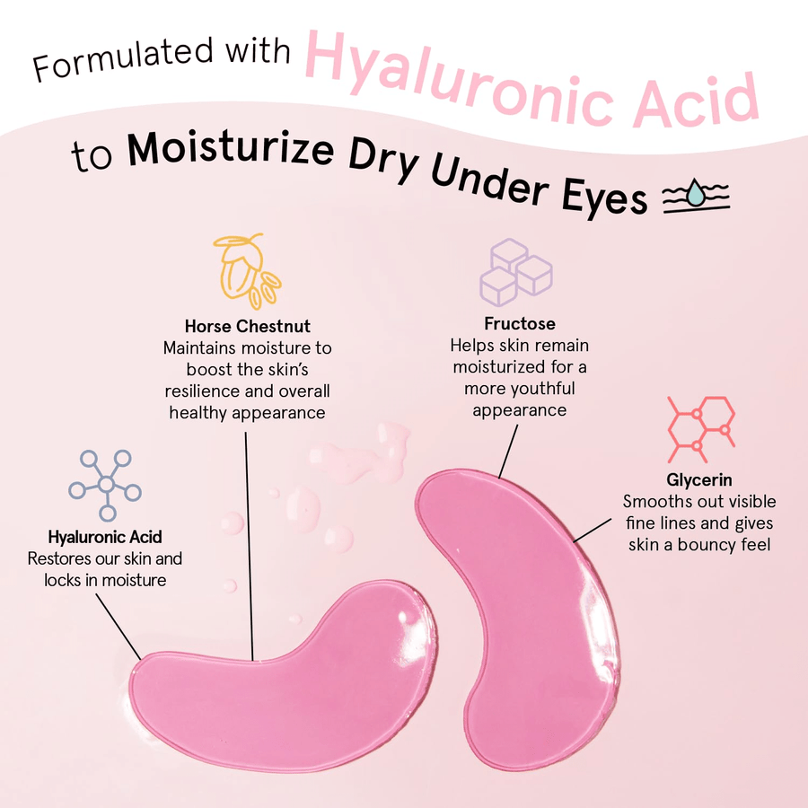 Grace & Stella Masque hydratants rose pour les yeux - individuelle