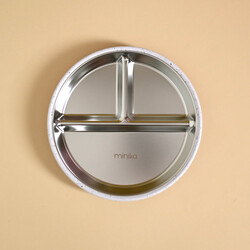 Minika Assiette en acier avec succion en silicone - Lavender