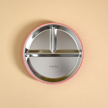 Minika Steel plate with silicone suction cups - Sorbet