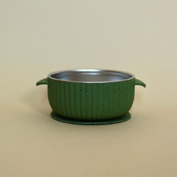 Minika Stainless steel bowl with silicone suction cups - Leaf