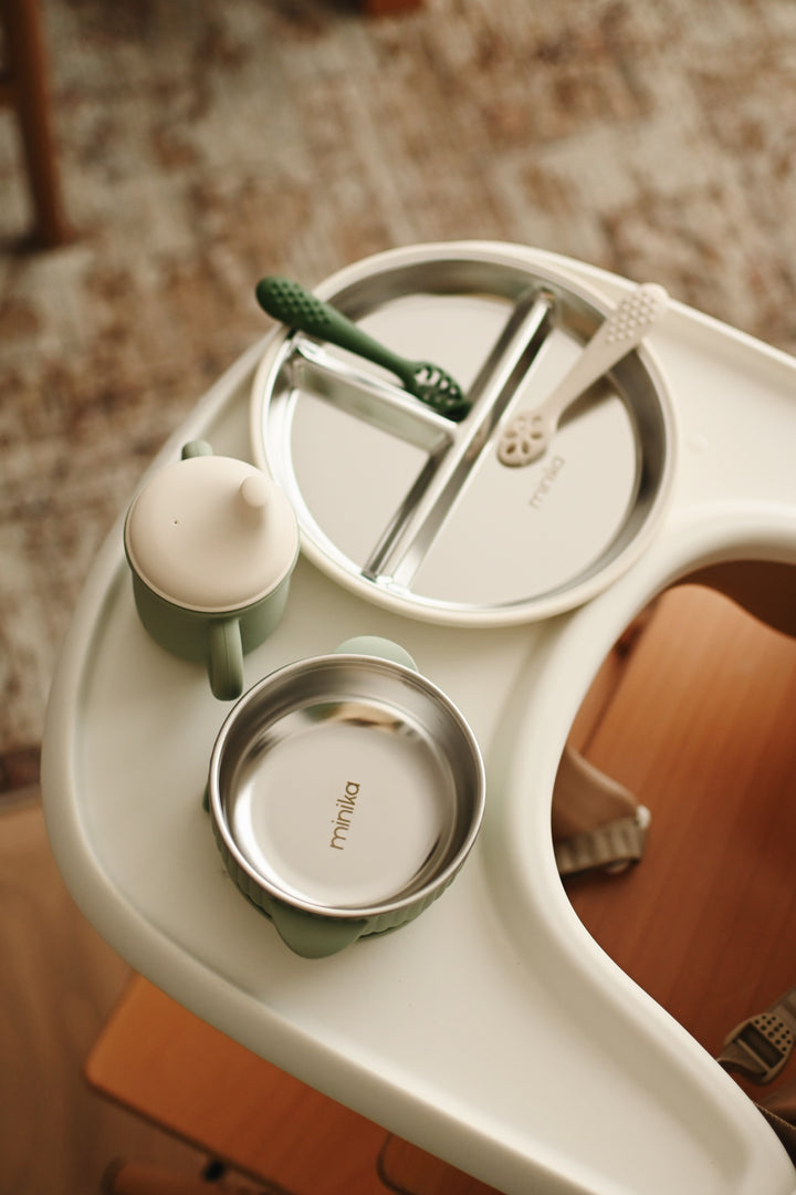 Minika Bol en acier inoxydable avec succion en silicone - Leaf