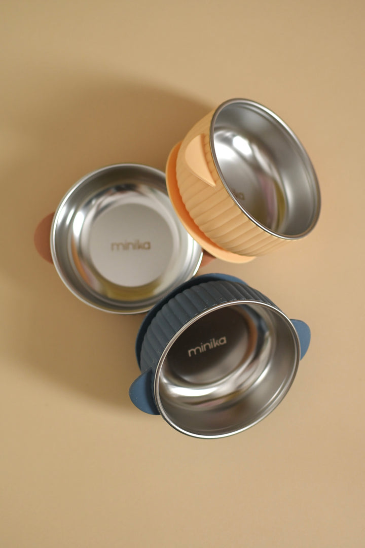 Minika Bol en acier inoxydable avec succion en silicone - Indigo