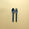 Minika Set of wheat straw utensils - Indigo