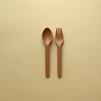 Minika Set of wheat straw utensils - Almond