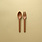 Minika Set of wheat straw utensils - Almond