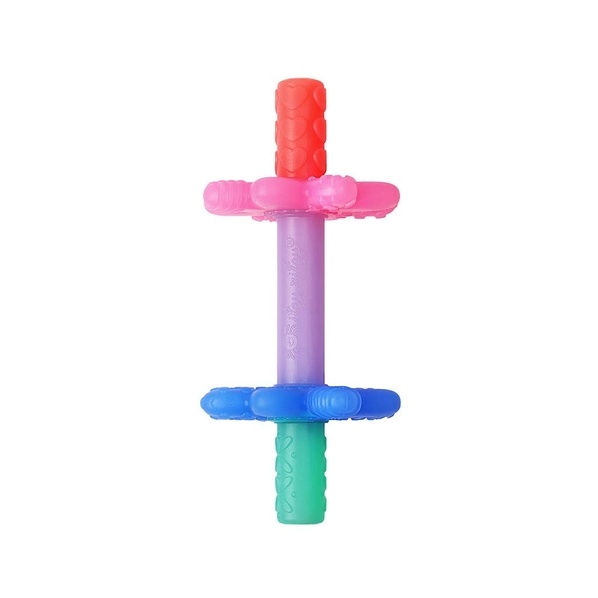 Itzy Ritzy Teensy tubes- Silicone teething chew tube - Pink rainbow