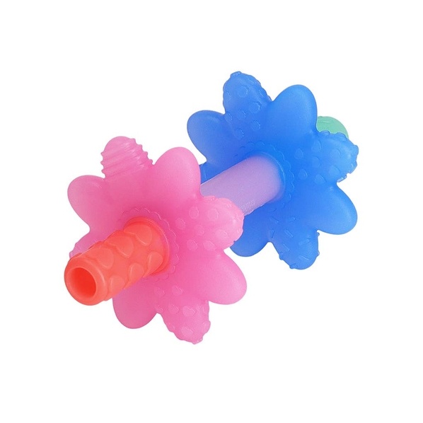 Itzy Ritzy Teensy tubes- Silicone teething chew tube - Pink rainbow