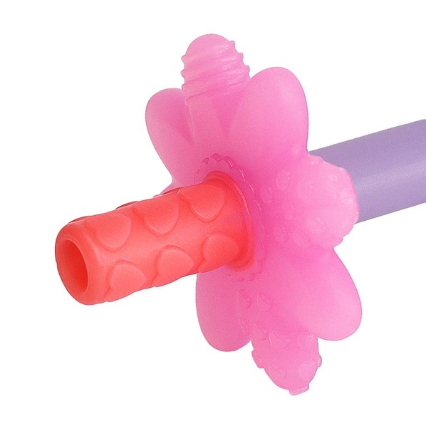 Itzy Ritzy Teensy tubes- Silicone teething chew tube - Pink rainbow