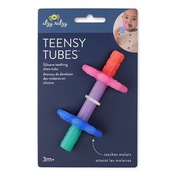 Itzy Ritzy Teensy tubes- Silicone teething chew tube - Pink rainbow