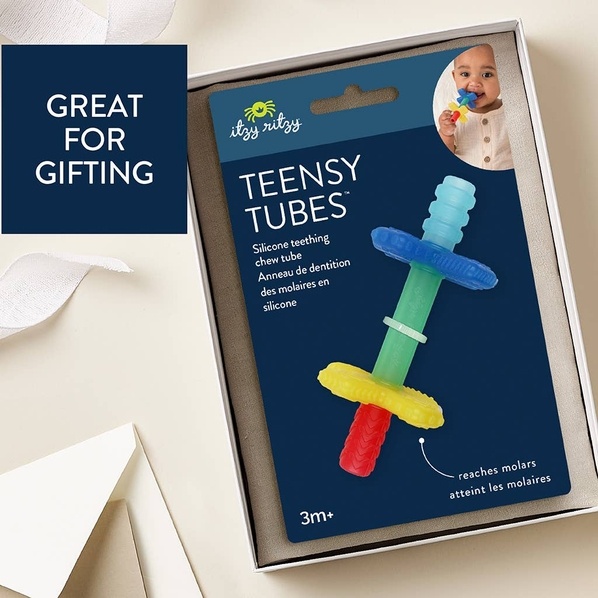 Itzy Ritzy Teensy tubes - Silicone teething chew tube - Rainbow