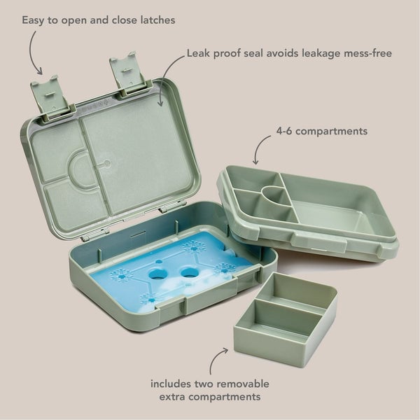Ñouka Boite bento pour lunch (inclus ice pack) - Moss