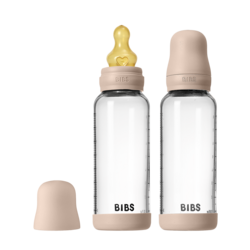 Bibs Bouteille en verre (2-pk) 240ml - Medium flow - Blush