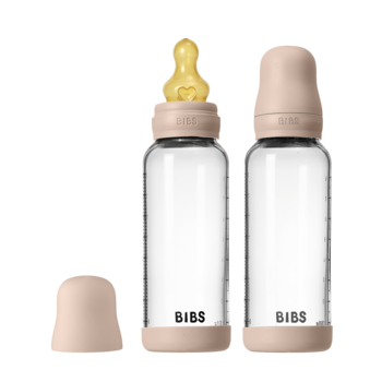 Bibs Bouteille en verre (2-pk) 240ml - Medium flow - Blush