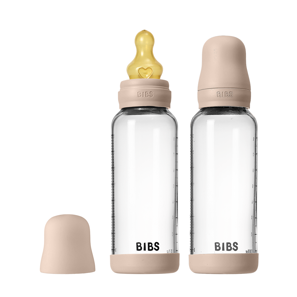 Bibs Bouteille en verre (2-pk) 240ml - Medium flow - Blush