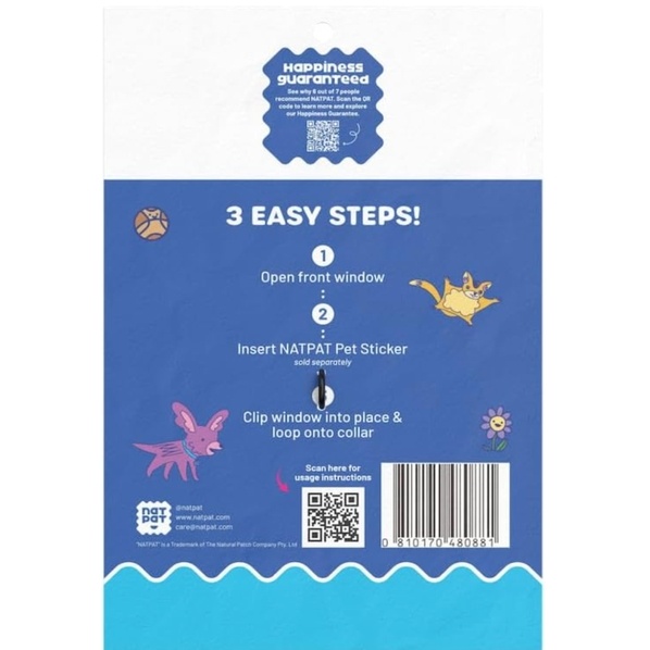 The Natural Patch co. Médaillon pour animaux de compagnie - Pour autocollant NATPAT