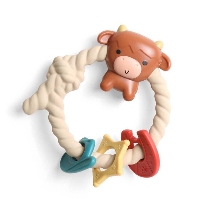 Itzy Ritzy Ritzy silicone teether rattle - Highland cow