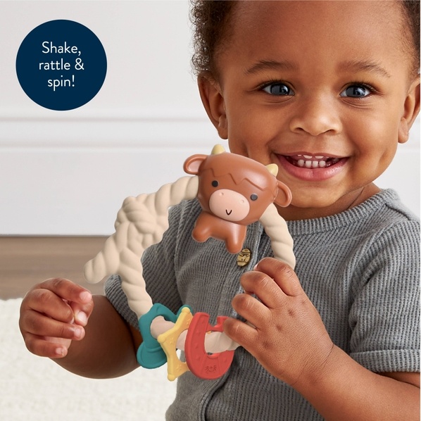 Itzy Ritzy Ritzy silicone teether rattle - Highland cow