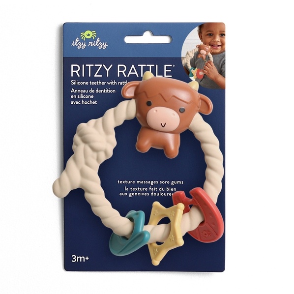 Itzy Ritzy Ritzy silicone teether rattle - Highland cow