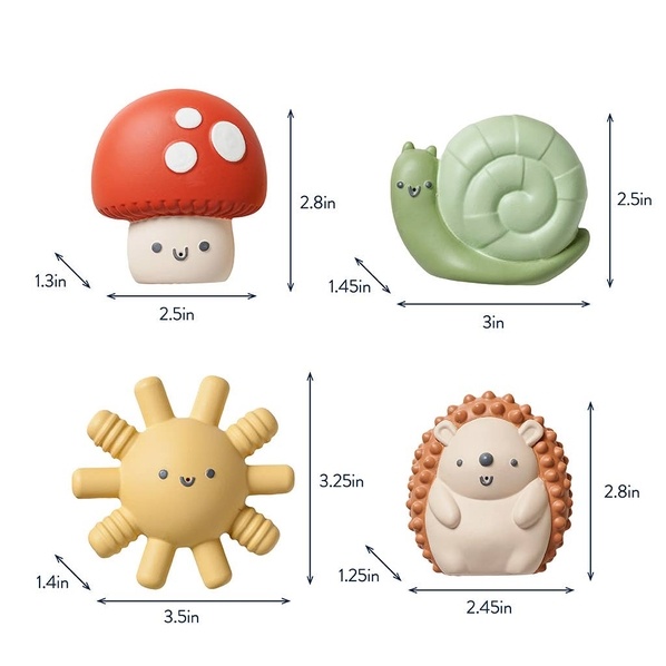Itzy Ritzy Itzy squirt 4-Pack of Soft Bath Toys