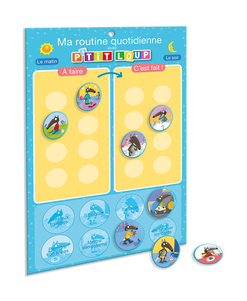 Auzou Ma routine quotidienne avec P'tit Loup - Mon coffret pour devenir autonome
