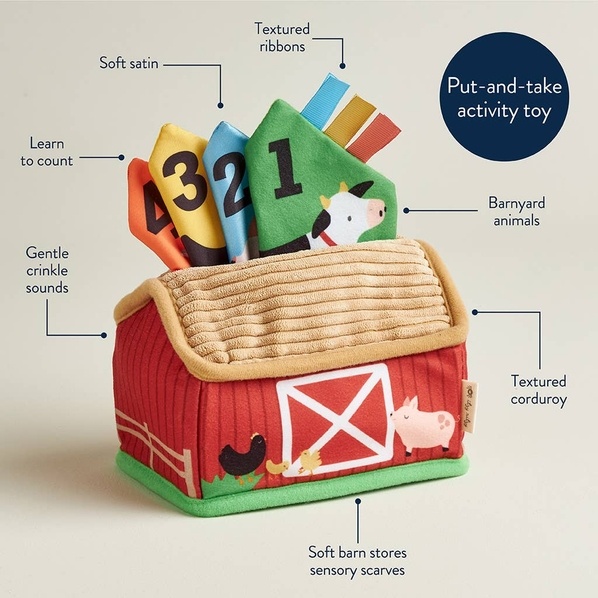 Itzy Ritzy Boîte de mouchoirs sensorielle - Ferme