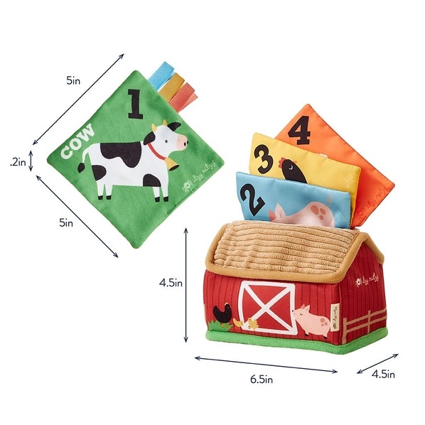 Itzy Ritzy Boîte de mouchoirs sensorielle - Ferme